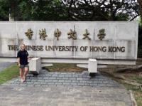 Ms Majbrit Woller JENSEN at the Main Entrance of CUHK